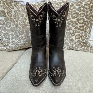 Durango | Crush | Western Boots | Chocolate w/Embroidered Scroll | 8.5